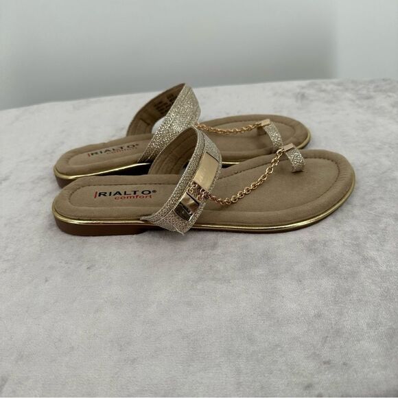 Rialto Women’s Metallic Gold Sandals Size 8.5 EUC - Picture 5 of 8